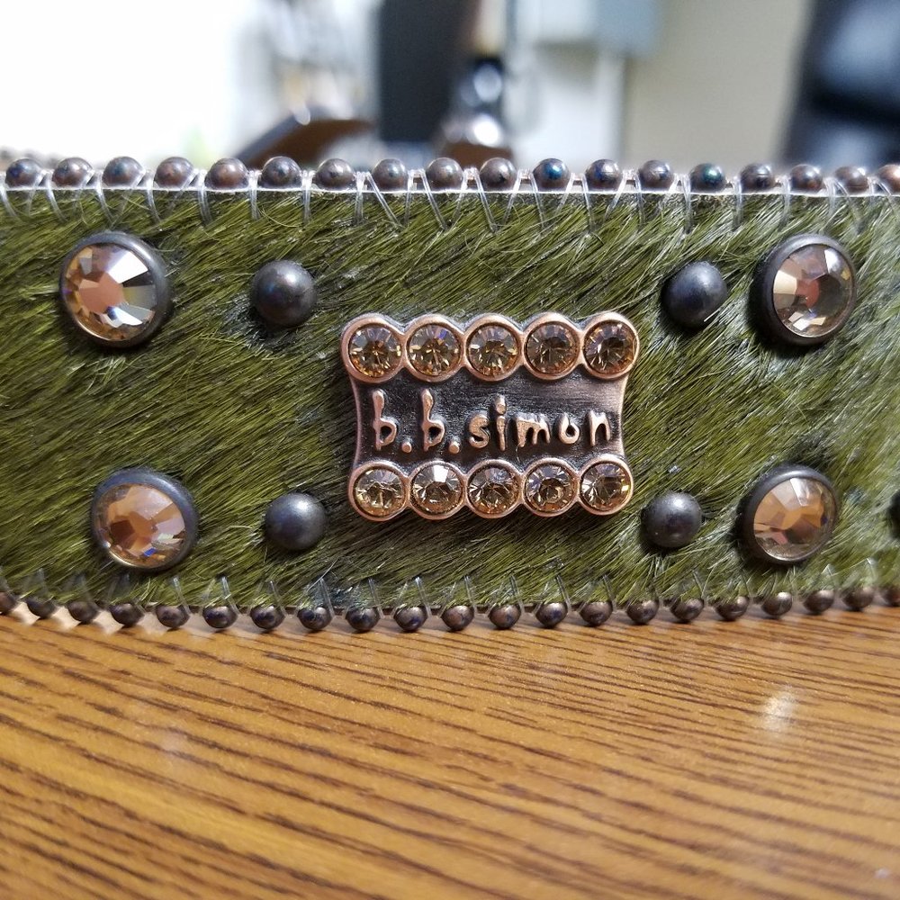 B.B. Simon Aliza-2 Belt w/ Horseshoe Buckle & Swarovski Crystals - Picture 3 of 16